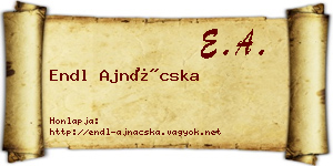 Endl Ajnácska névjegykártya